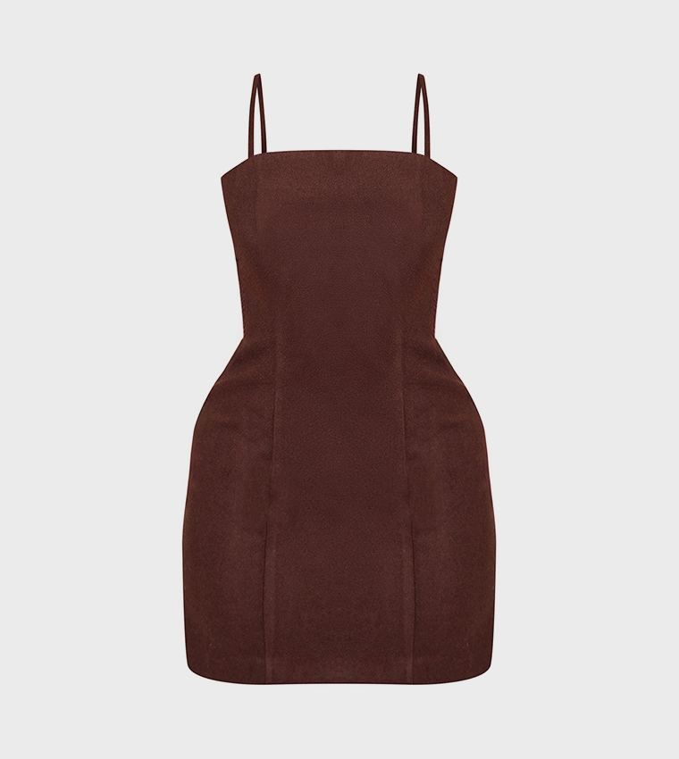 Shape Wool Look Strappy Mini Dress