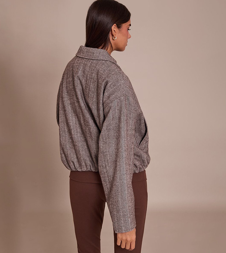 Herringbone Bomber Jacket