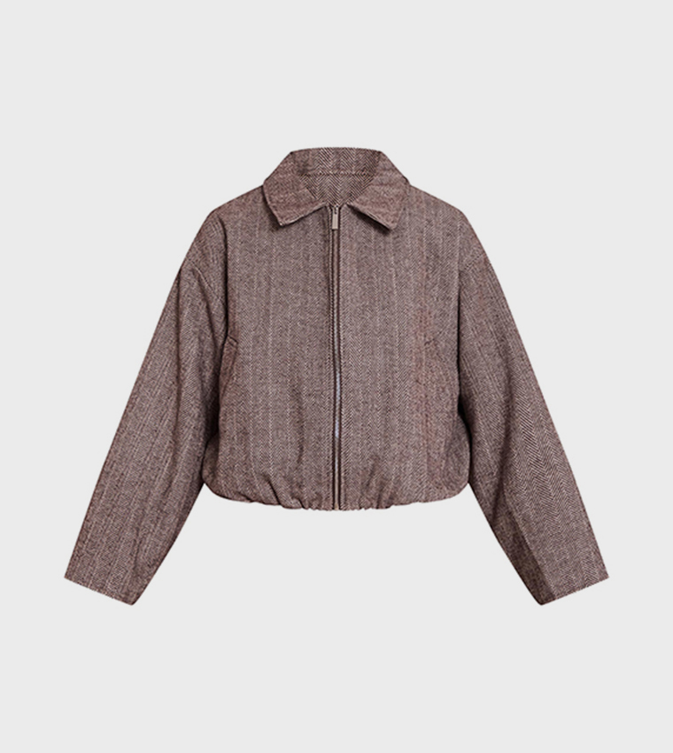 Herringbone Bomber Jacket