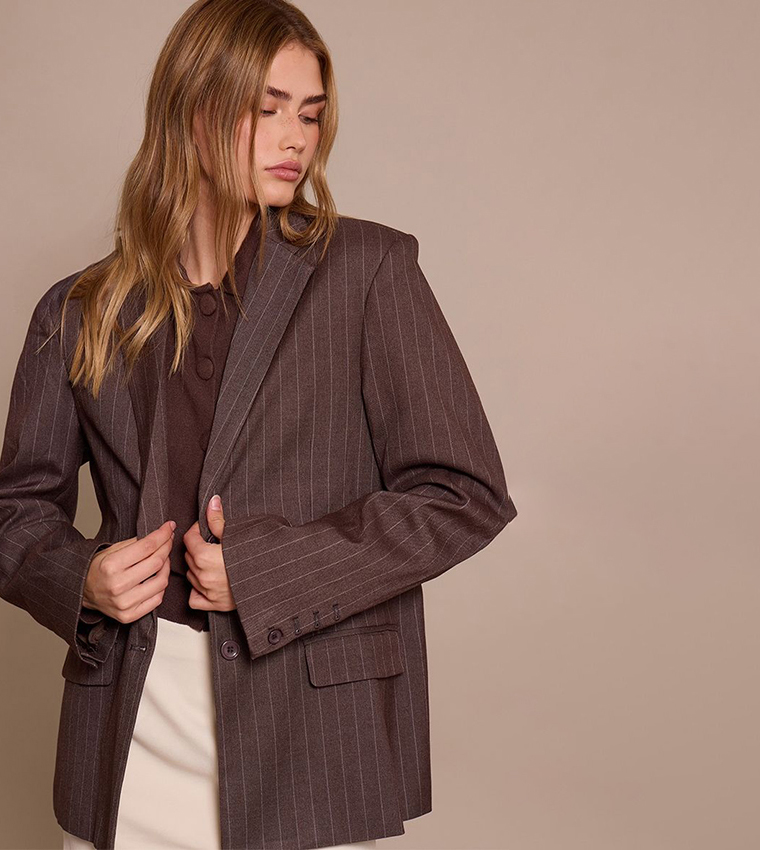 Pinstripe Boyfriend Premium Blazer