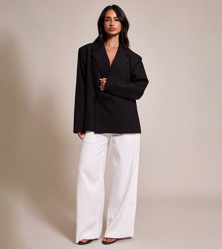 Petite Oversized Crossover Blazer