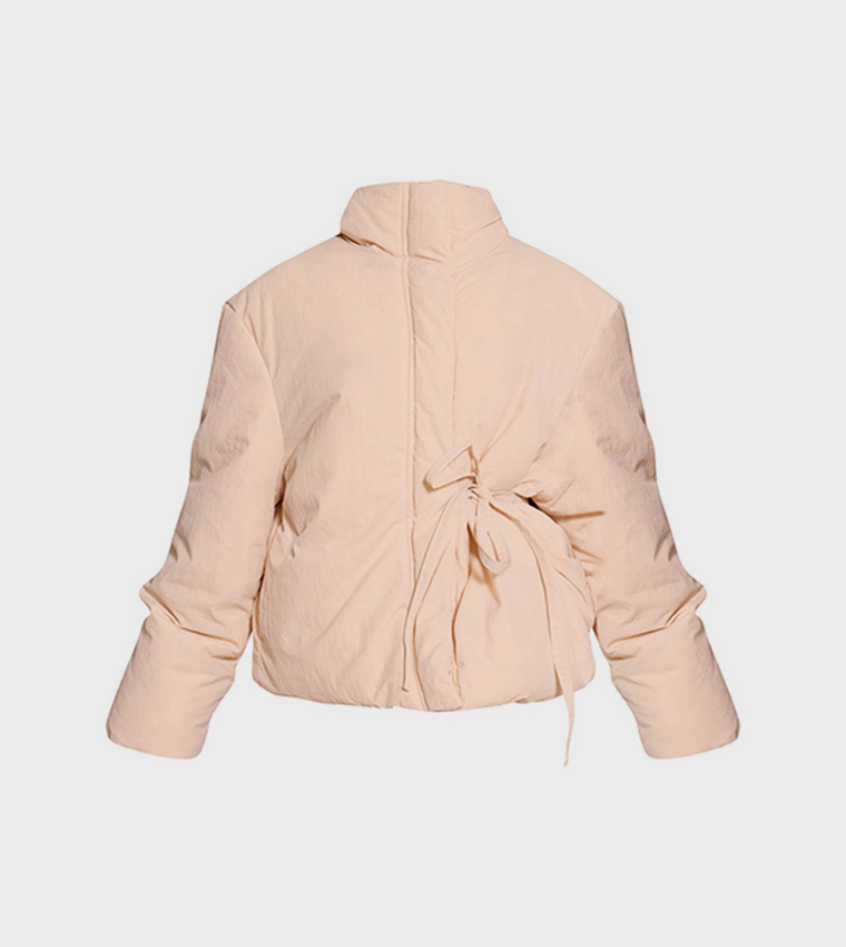 جاكيت مبطن بياقة عالية للمقاسات الصغيرة 