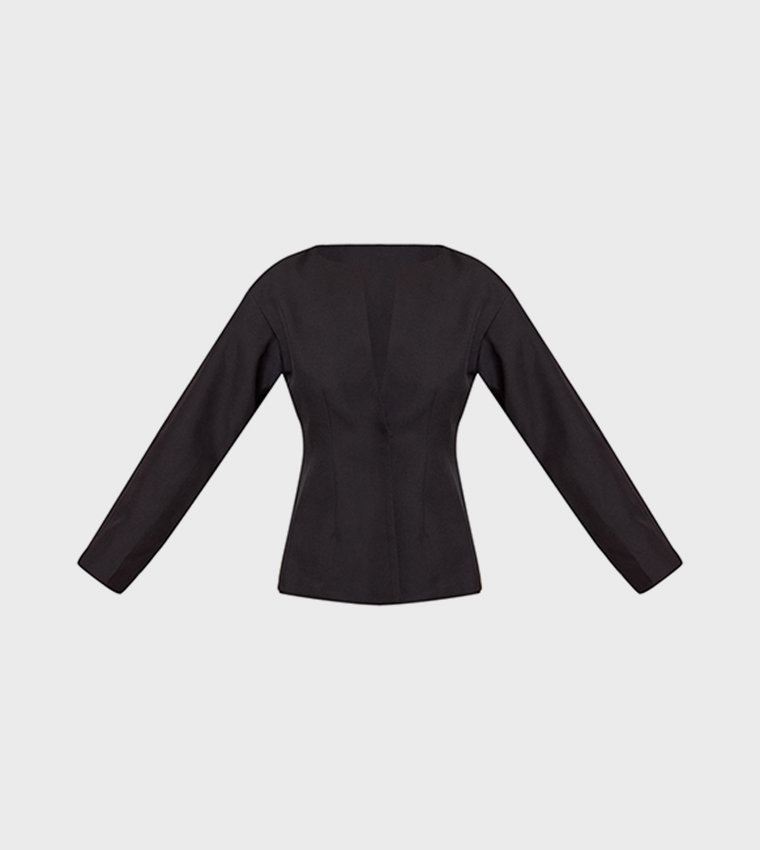 Cocoon Sleeves Cinch Waist Blazer