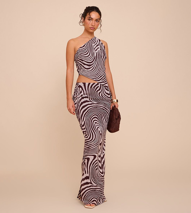 Pretty Little Thing Zebra Print Full Skirt Black Zebra Print