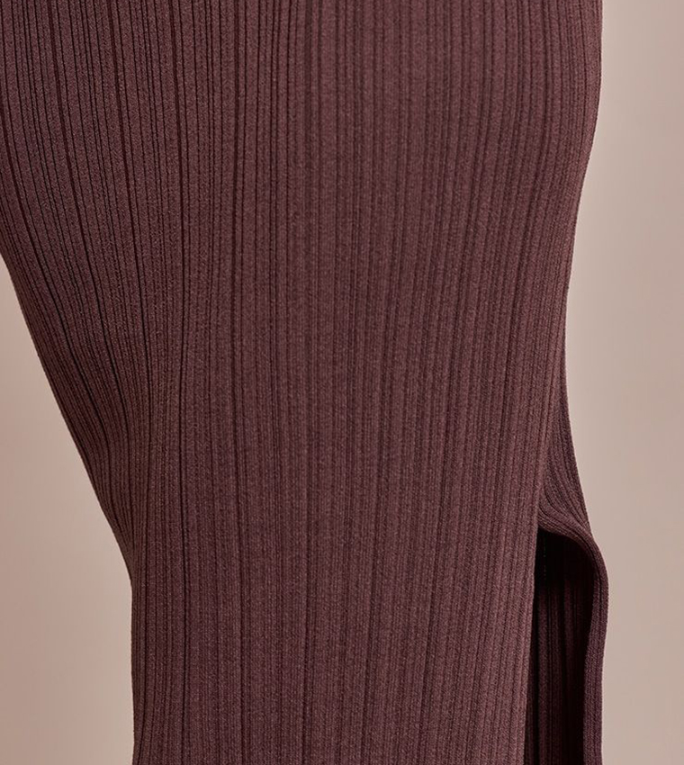 Ribbed Knit Sleeveless Maxi Dress