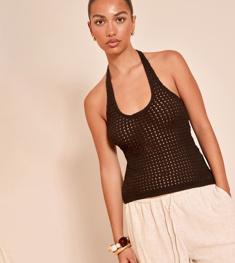 Crochet Halterneck Crop Top