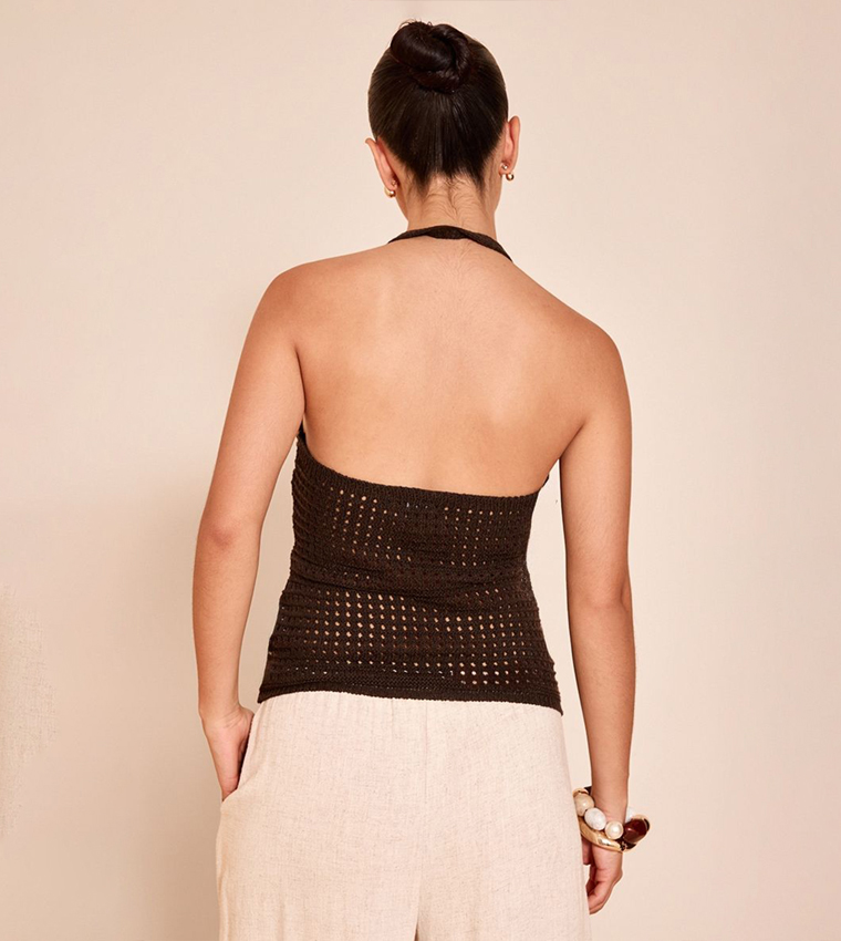 Crochet Halterneck Crop Top