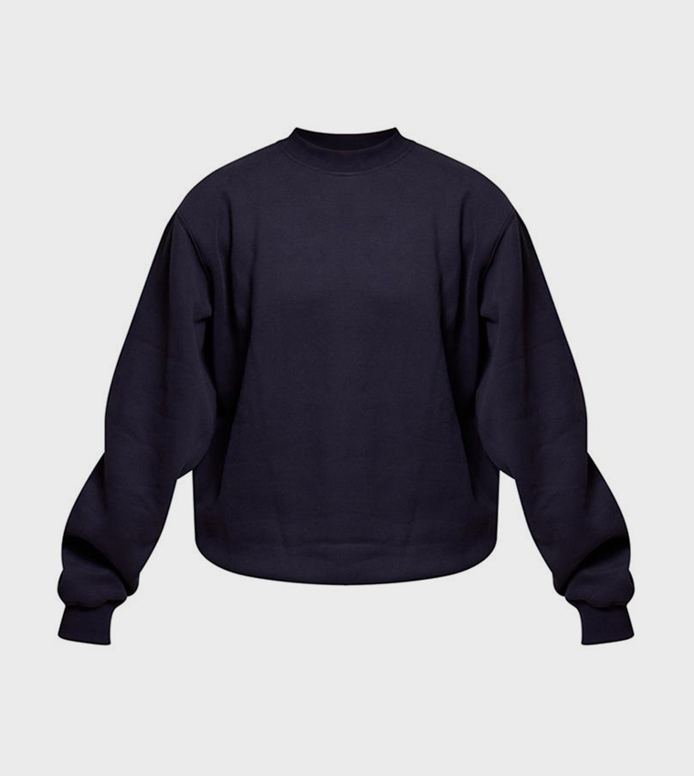 سويتشيرت صوف سادة كم طويل