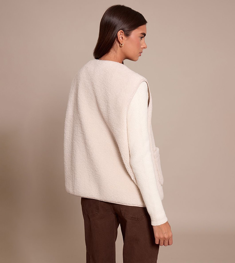 Zip-Through Borg Gilet