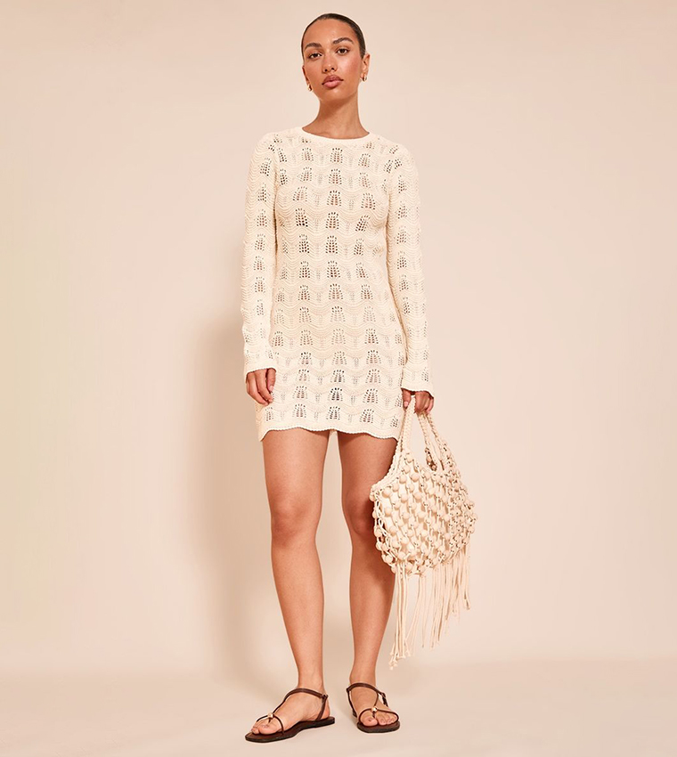 Long Sleeves Backless Mini Dress