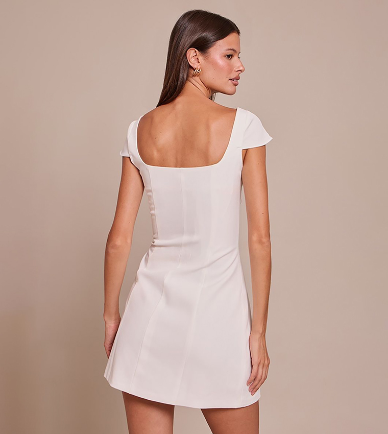 Tailored Button Detail Shift Mini Dress