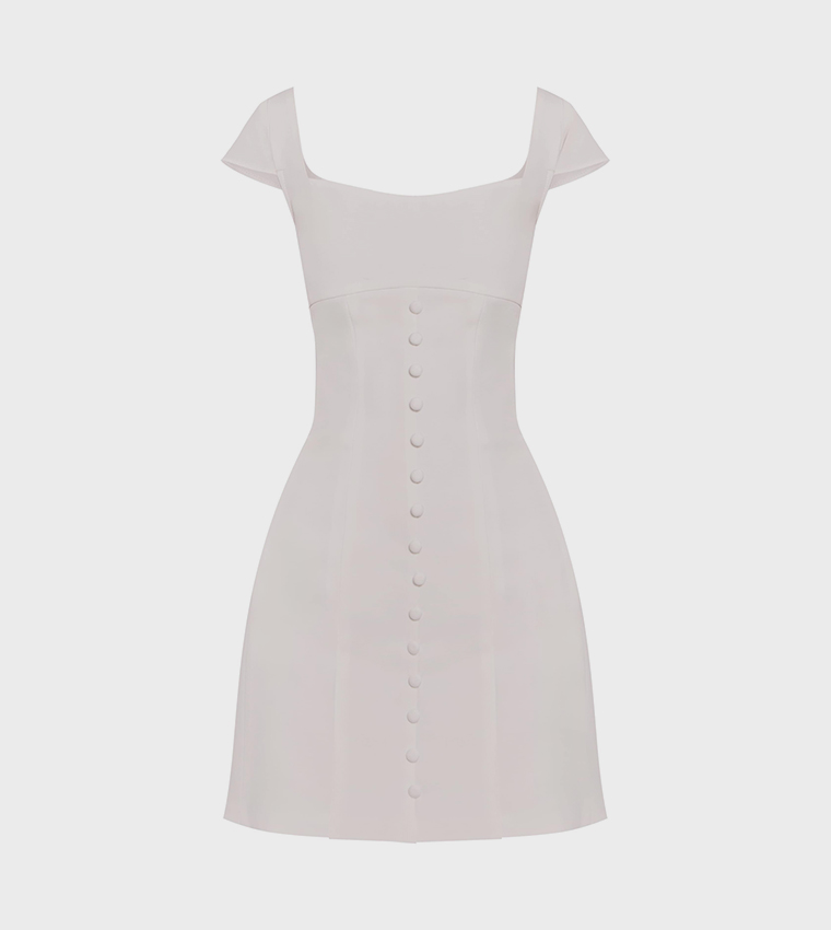 Tailored Button Detail Shift Mini Dress