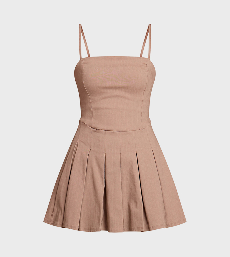 Striped Stretch Strappy Shift Mini Dress