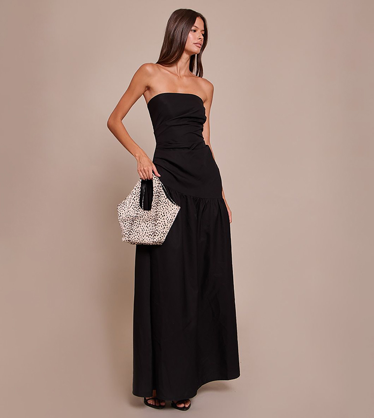 فستان ماكسي سترابلس بكشكشة 