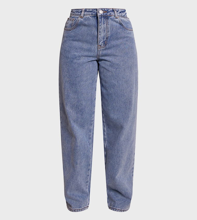 Petite Washed Wide Leg Jeans