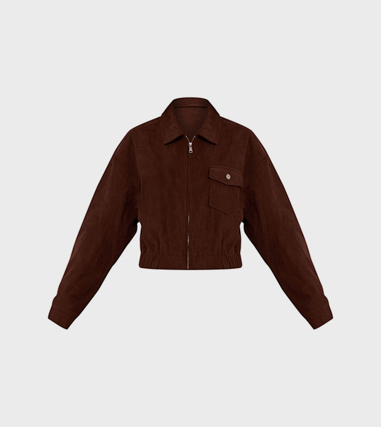 Cord Cropped Zip Jacket