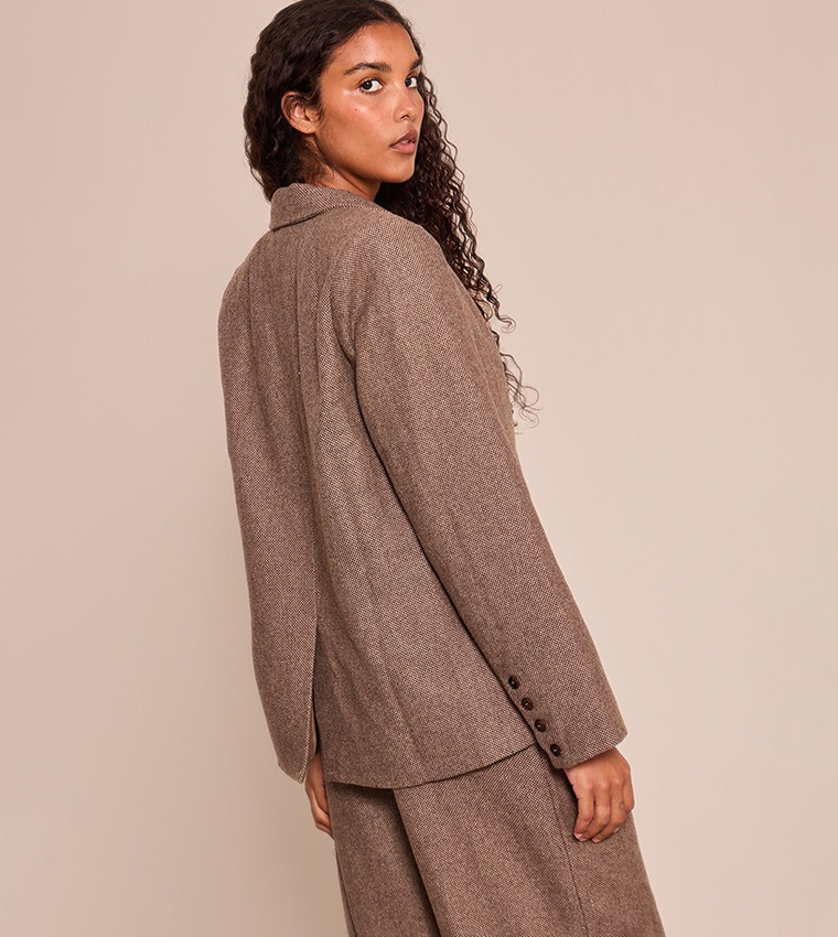 Dogtooth Brushed Tailored Blazer