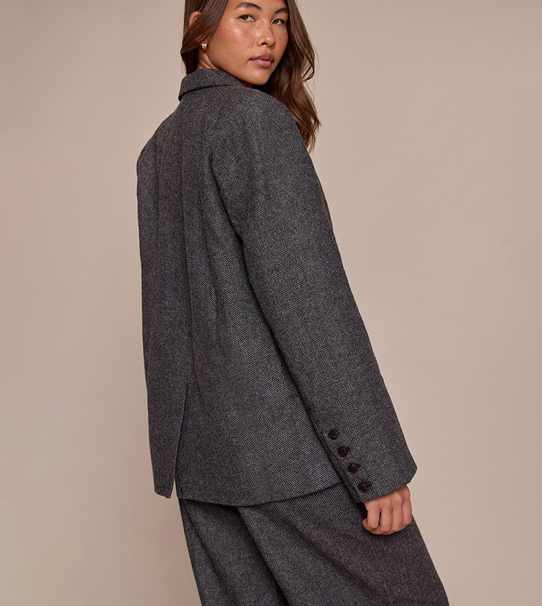 Dogtooth Brushed Tailored Blazer