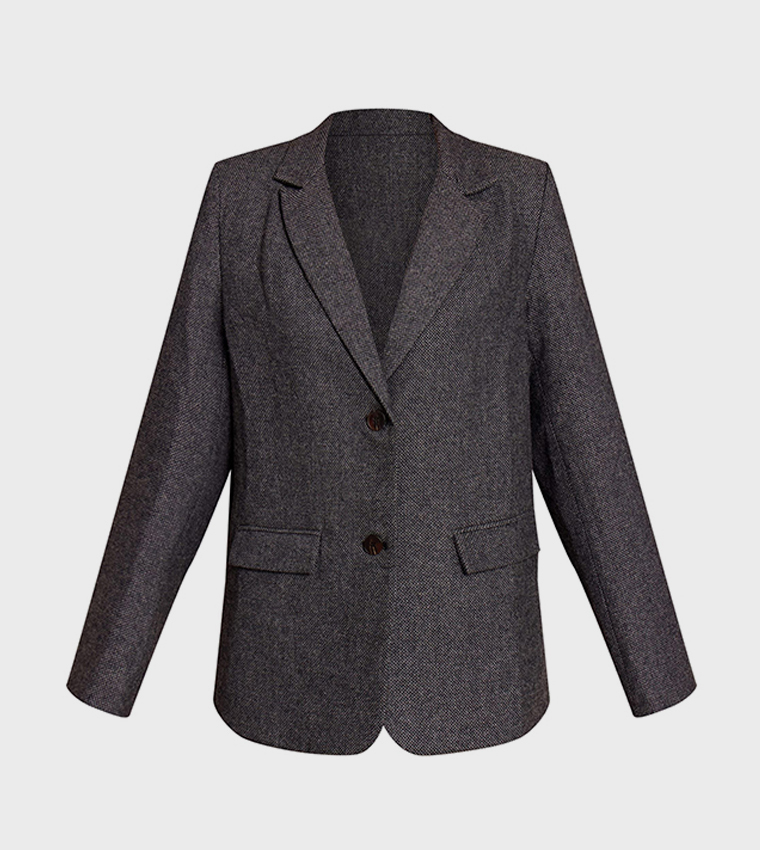 Dogtooth Brushed Tailored Blazer