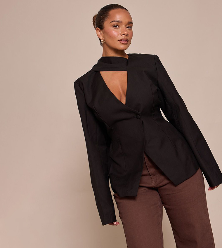 Shape Scarf Detail Fitted Blazer