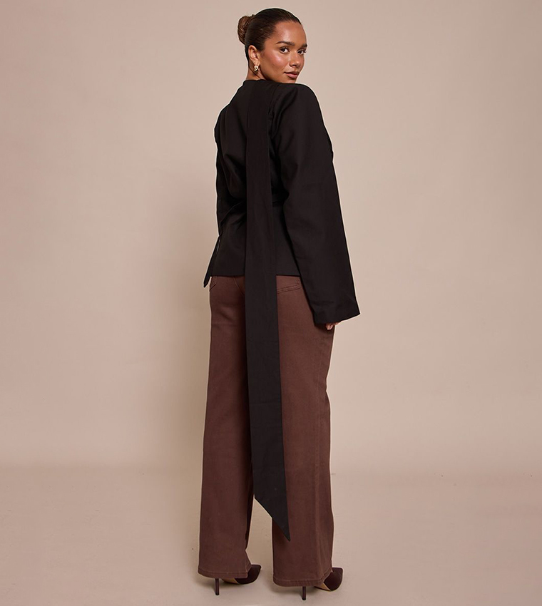 Shape Scarf Detail Fitted Blazer