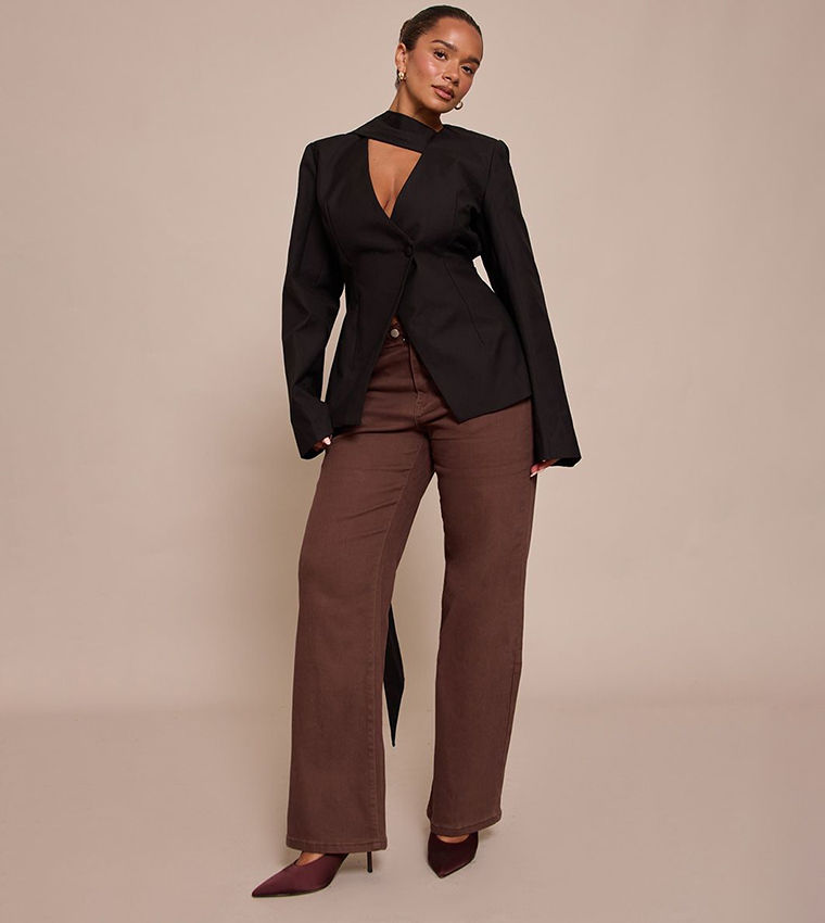 Shape Scarf Detail Fitted Blazer