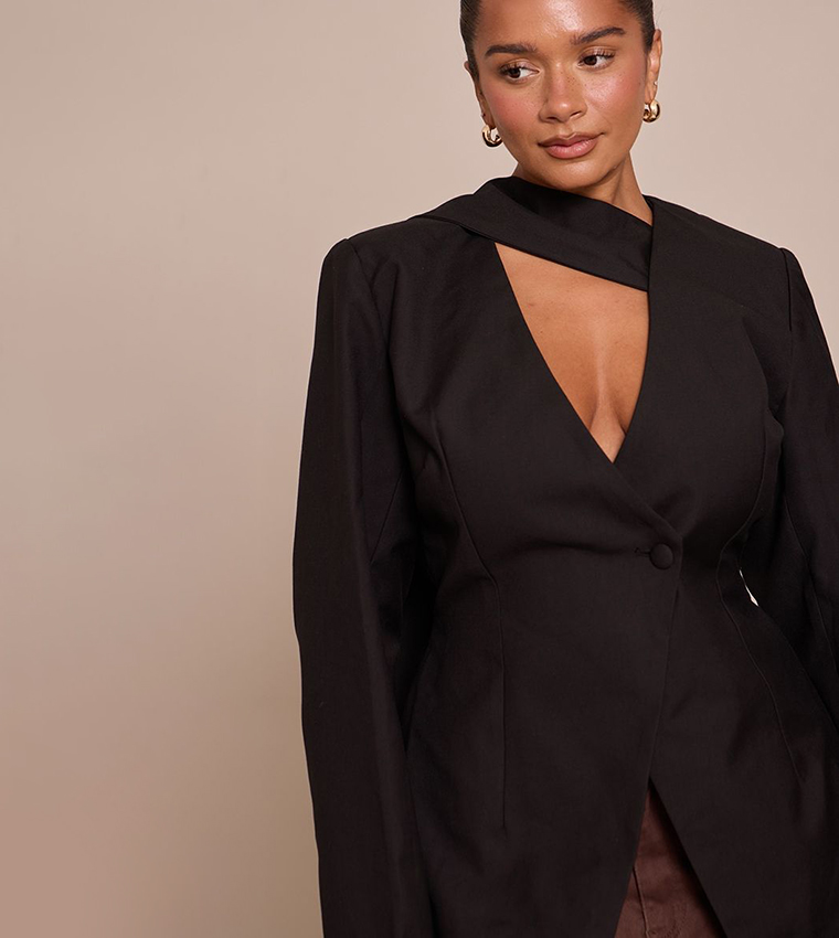 Shape Scarf Detail Fitted Blazer