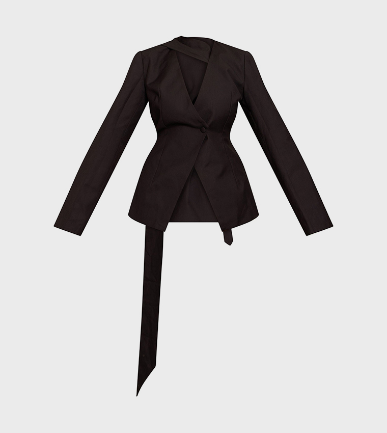 Shape Scarf Detail Fitted Blazer