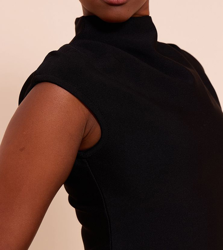 Bandage Pleat Detail Cap Sleeves Top