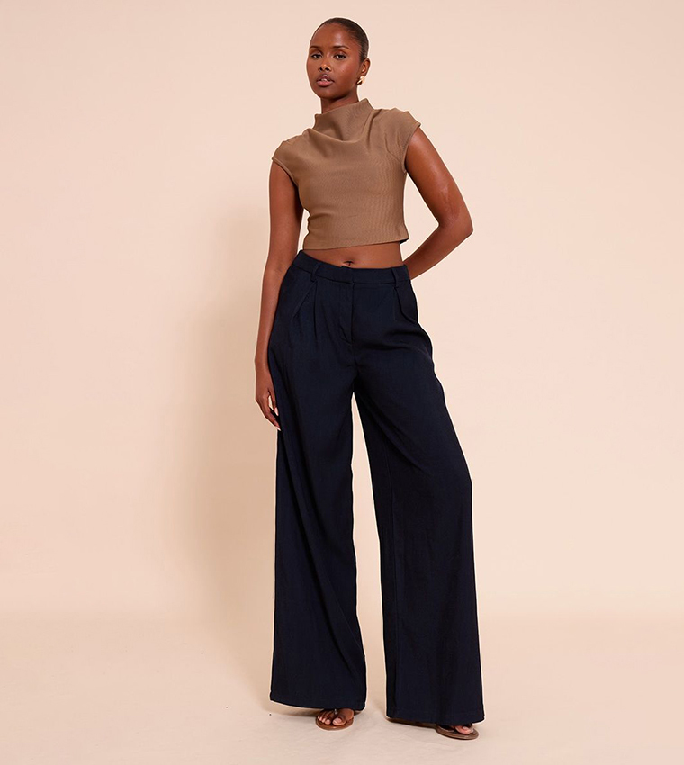 Bandage Pleat Detail Cap Sleeves Top