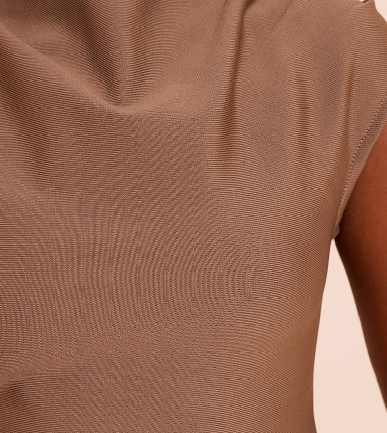 Bandage Pleat Detail Cap Sleeves Top