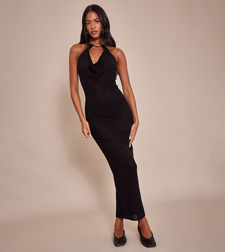 فستان ماكسي محبوك للمقاسات الطويلة