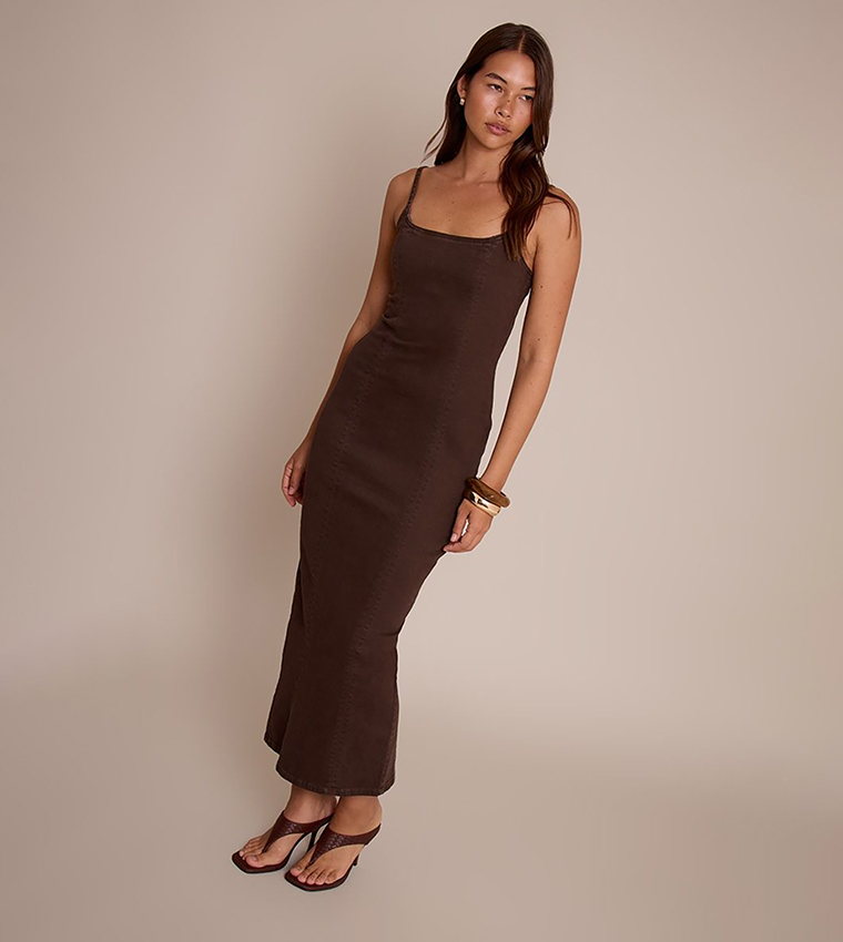 Cami Strap Denim Maxi Dress