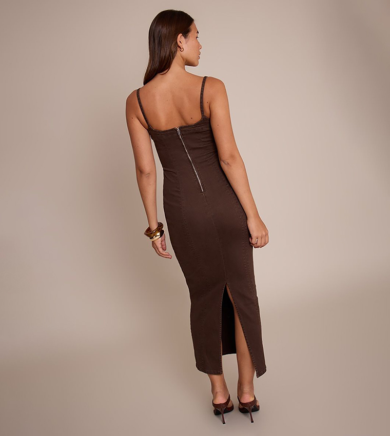 Cami Strap Denim Maxi Dress