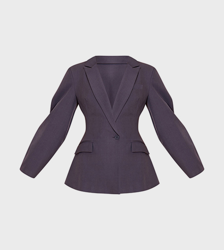 Asymmetric Detail Cocoon Sleeves Blazer