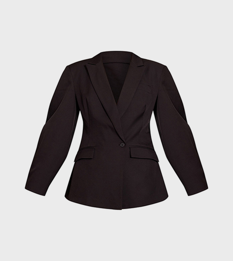 Asymmetric Detail Cocoon Sleeves Blazer