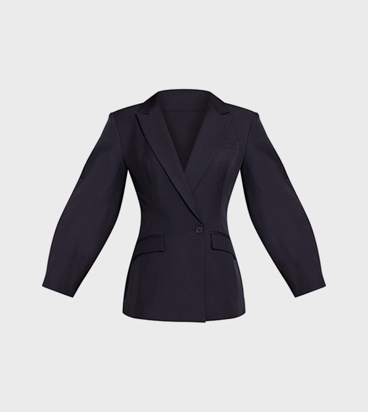 Asymmetric Detail Cocoon Sleeves Blazer