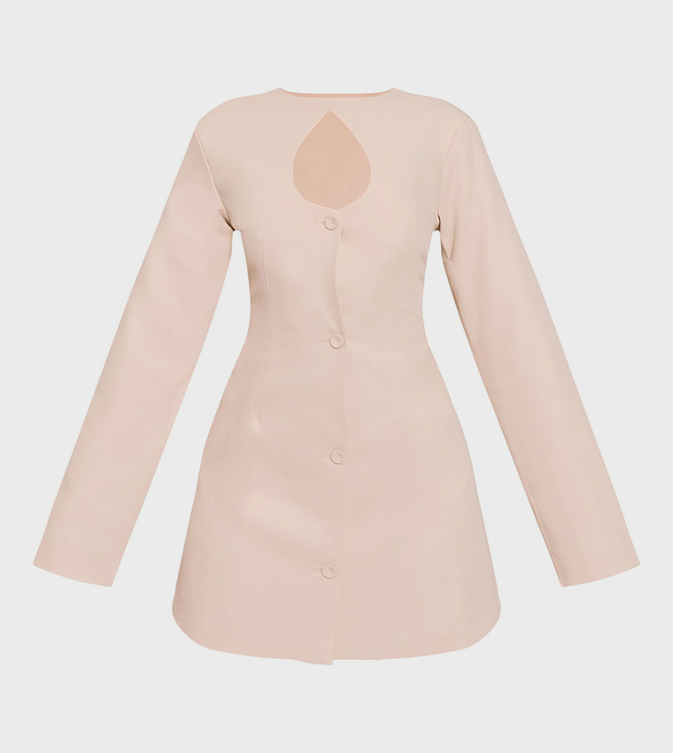 Solid Long Sleeves Mini Dress