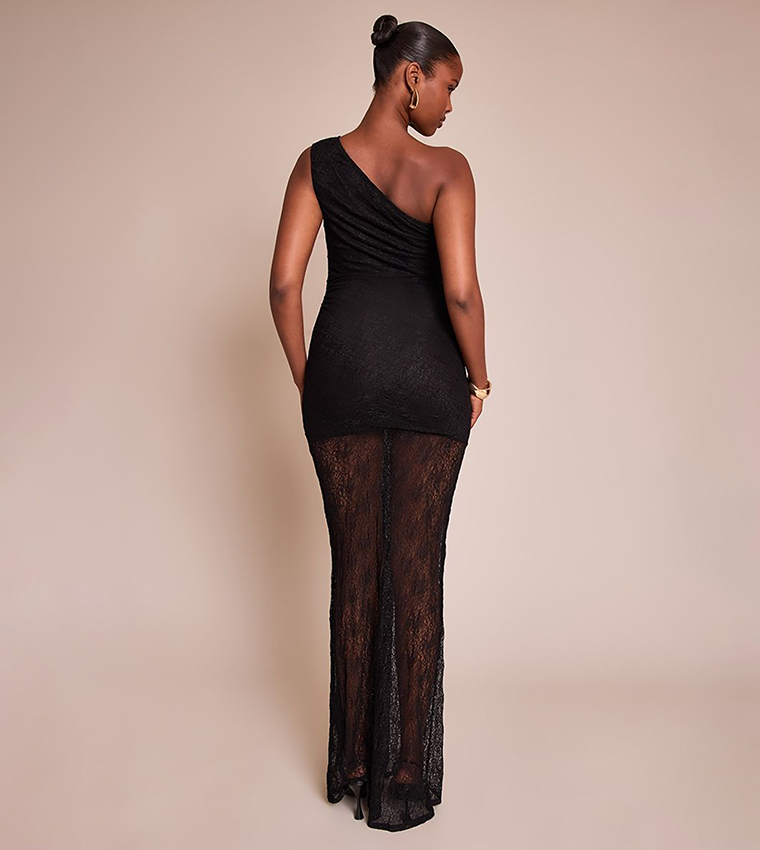 Lace One Shoulder Maxi Dress