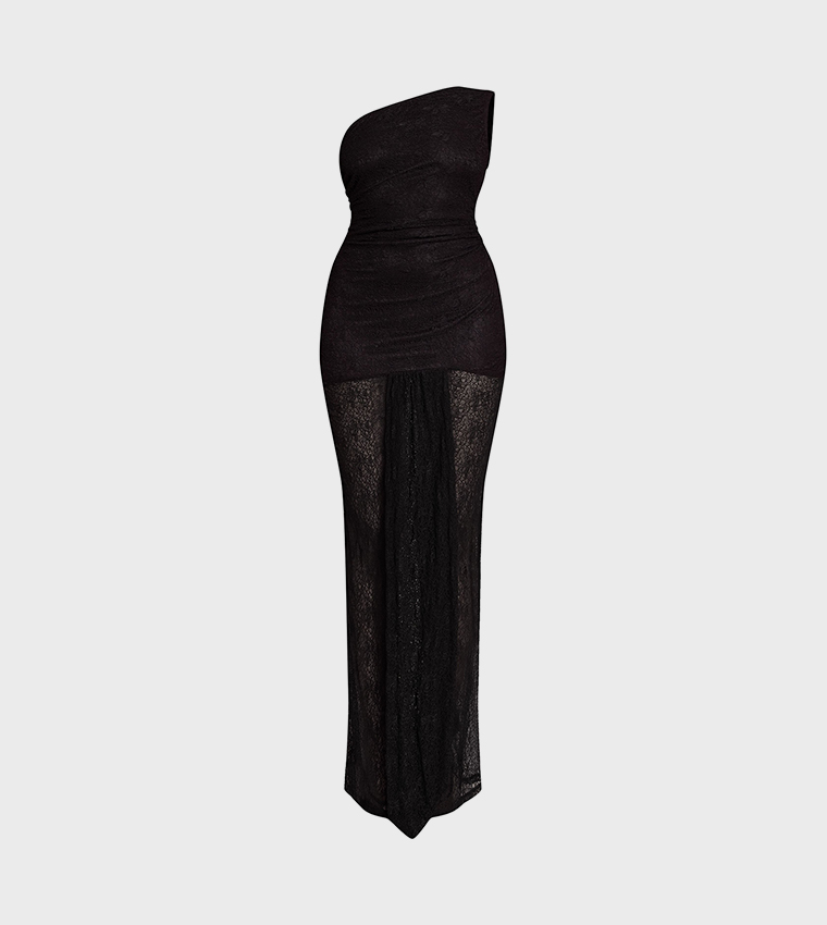 Lace One Shoulder Maxi Dress