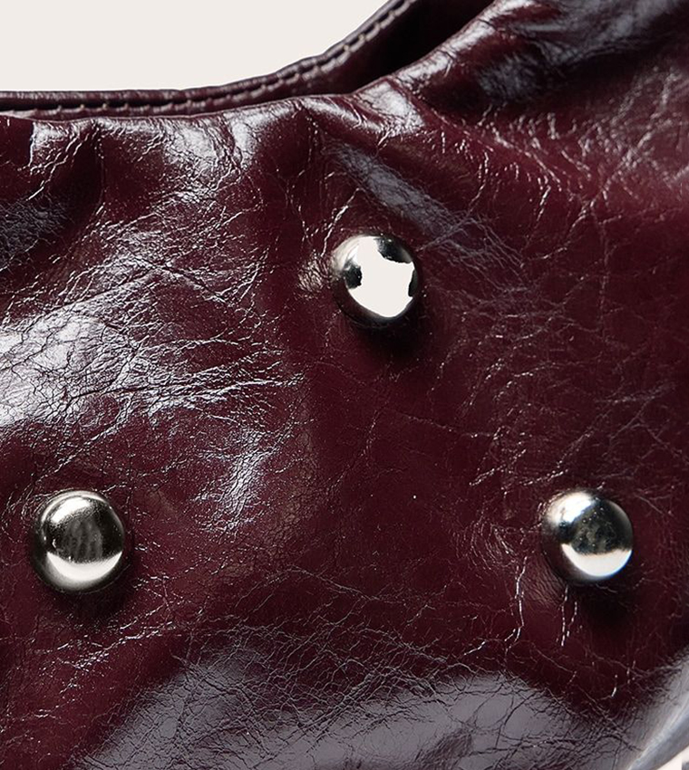 Crinkle PU Silver Studded Mini Bag