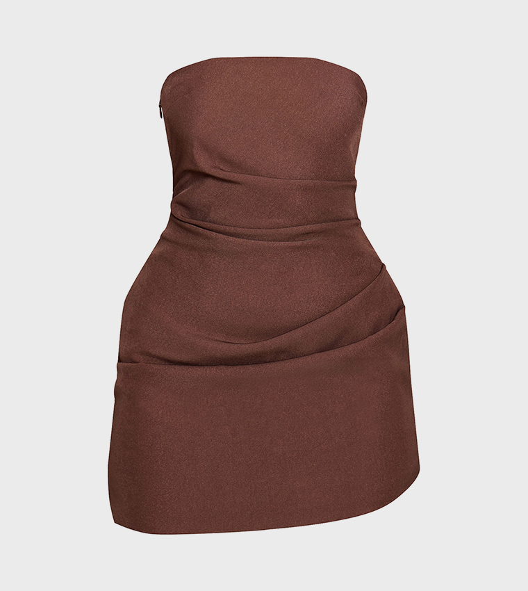 Strapless Ruched Mini Dress