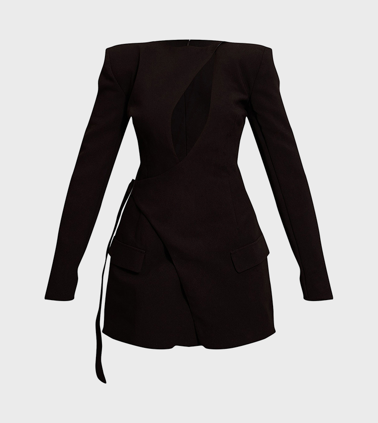 Plt Label Tailored Asymmetrical Cut-Out Mini Blazer Dress