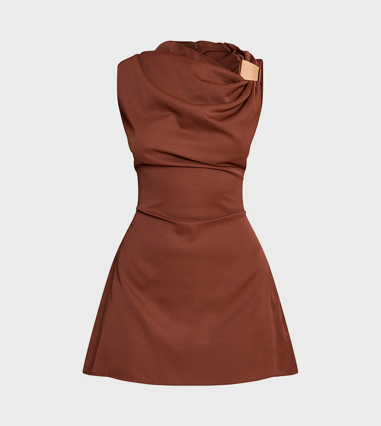 Solid Trim Shift Mini Dress