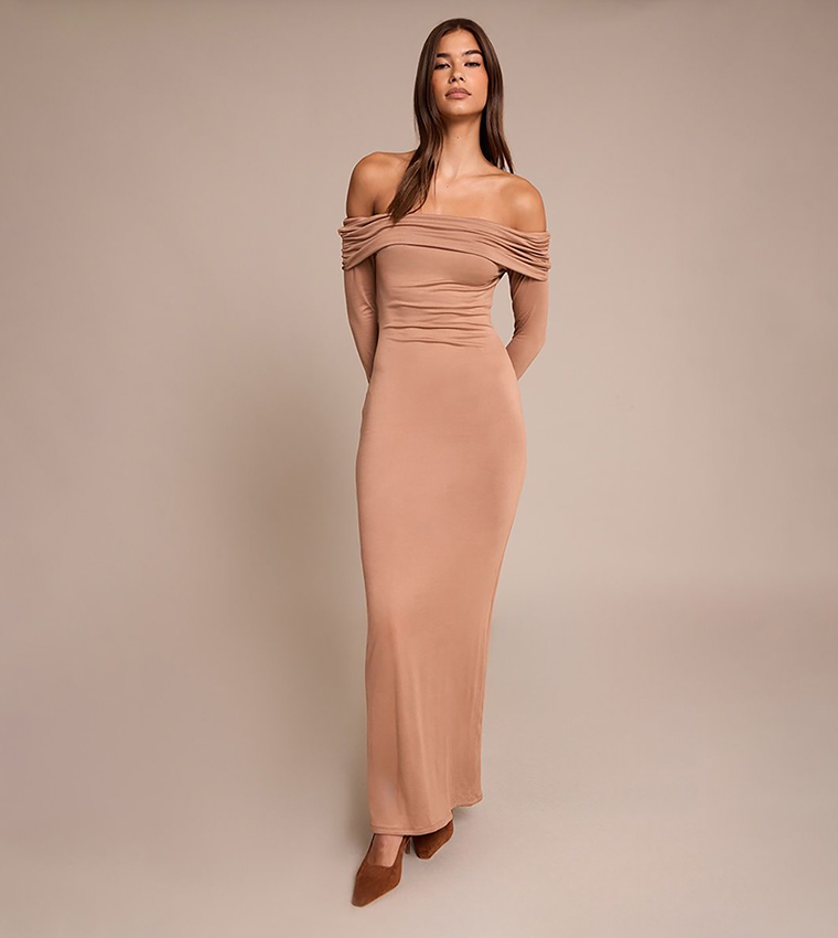 Soft Touch Jersey Bardot Maxi Dress