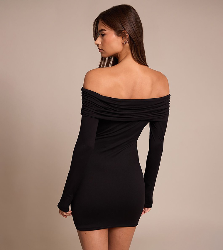 Soft Touch Jersey Bardot Bodycon Mini Dress