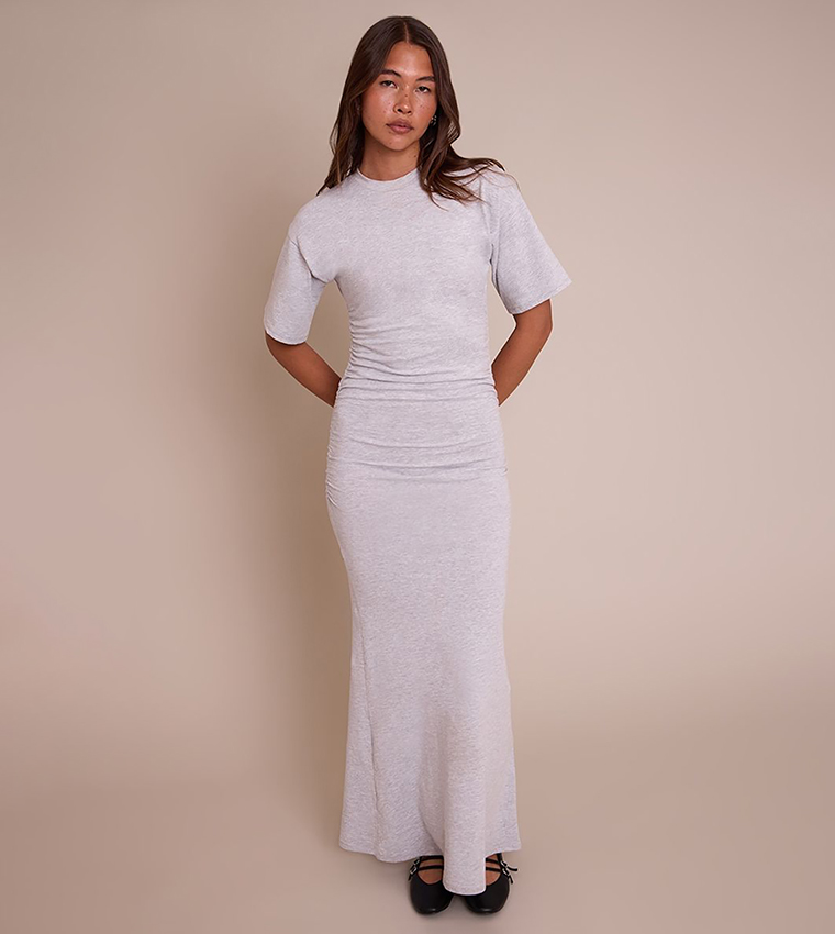 Jersey Cinched Maxi T-Shirt Dress