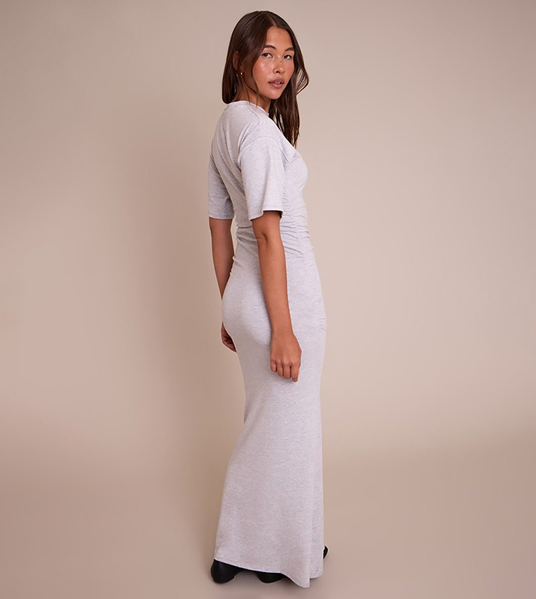 Jersey Cinched Maxi T-Shirt Dress