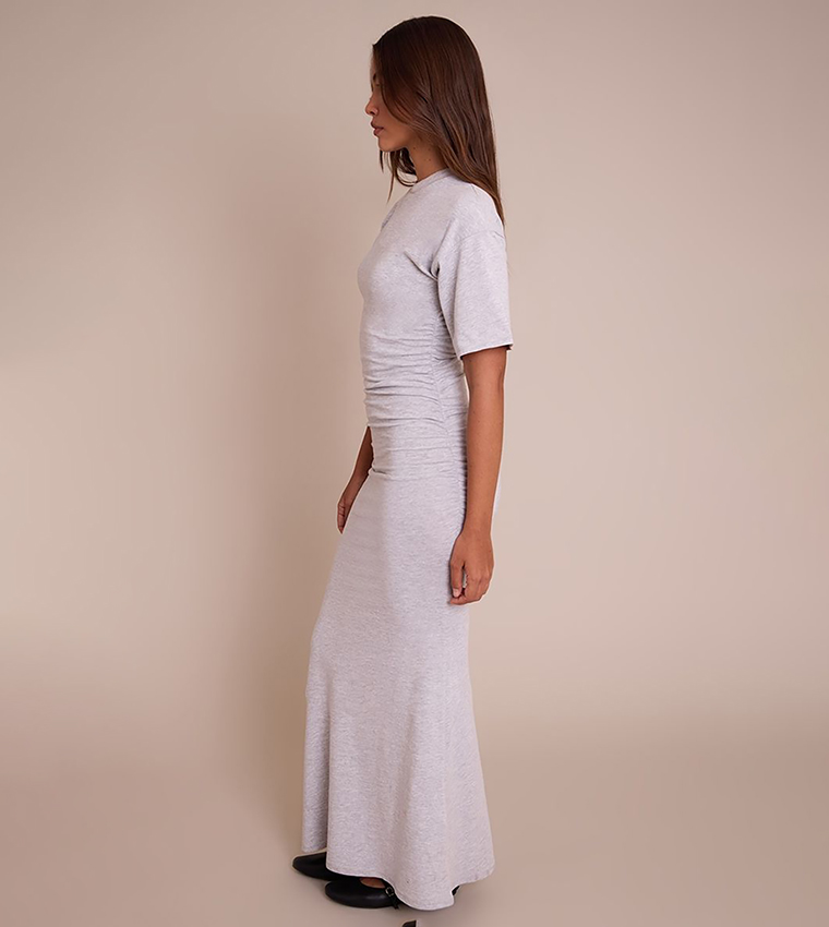 Jersey Cinched Maxi T-Shirt Dress