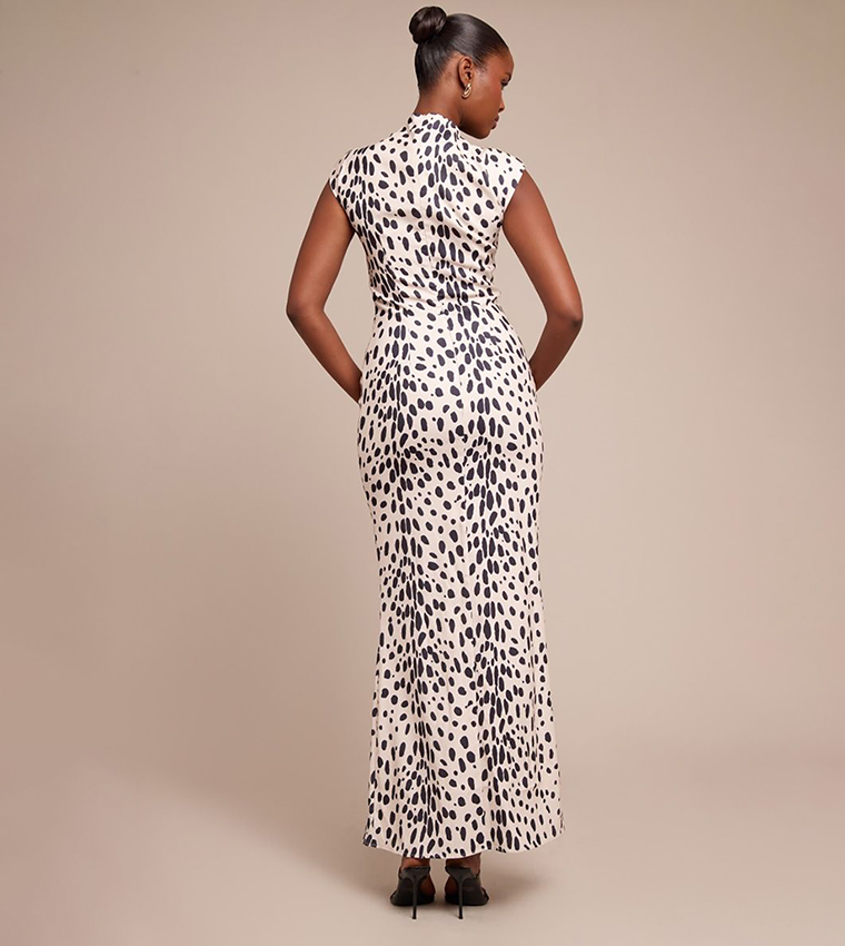 Printed High Neck Sleeveless Maxi Dress